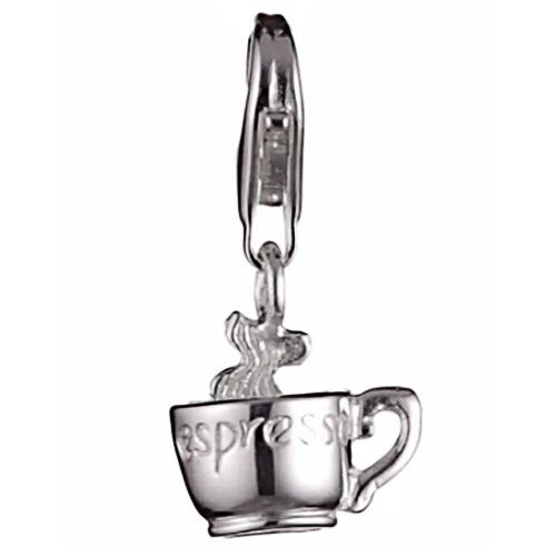 Vinani brand Germany 925 Sterling Silver Charm Pendant Espresso Cup shiny Coffee HTE