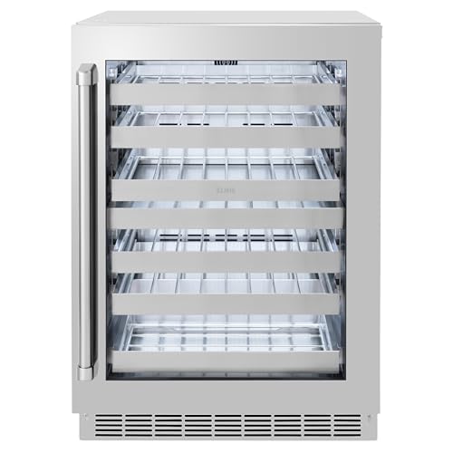 Z Line Kitchen and Bath ZLINE 24 in. Touchstone Dual Zone 44 Bottle Wine Cooler With Stainless Steel Glass Door (RWDO-GS-24)