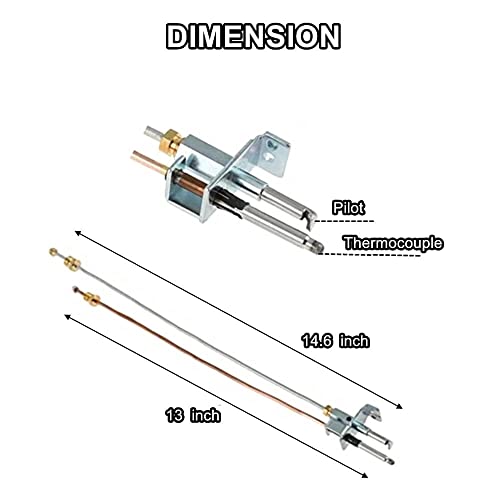 Water Heater Pilot Assembly For Atwood 91603 (91214) ,Includes Pilot Thermocouple Kit,Propane Gas RV Water Heater Parts For Dometic Atwood 91603 12\" Replacement RV,Camper,Trailer Jade Pilot Assembly