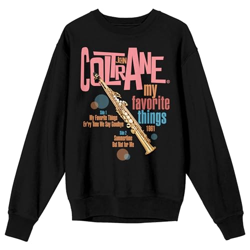 Bioworld John Coltrane My Favorite Things Crew Neck Long Sleeve Adult Black Sweatshirt