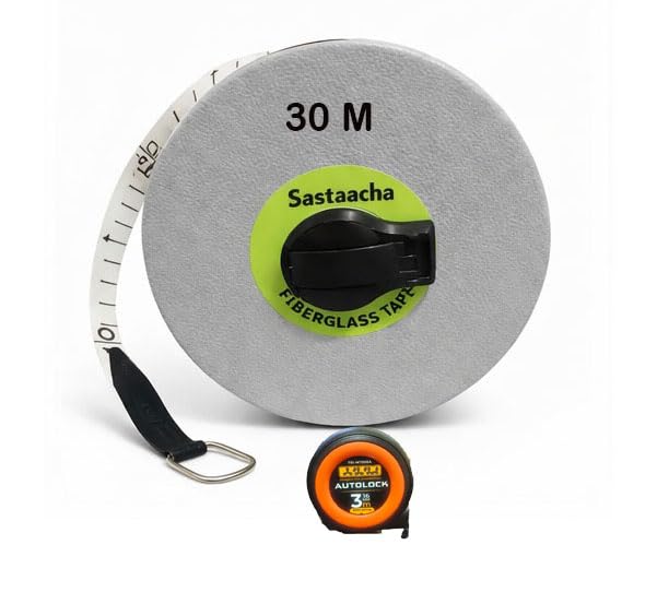 30 Meter Fiberglass Measuring Tape for Outdoor Measurement, Survey & Construction Work | Strong & Durable With 3Mtre Auto Lock (Grey)-image-17