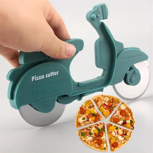 KINTEGOOD Bicycle Pizza Cutter Wheel, Dual Stainless Steel Pizza Cutter Wheel Pizza Slicer, Bike Pizza Cutters Kitchen Gadget