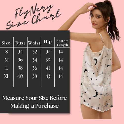 Image of Night Suit for Women - Soft Breathable Satin Fabric Stylish Shorts for Woman, Cute Printed Nightwear Western Co ord Set Sleepwear, Lounge Wear for Every Night