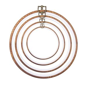 4Pcs Embroidery Frame for Dispaly 5inch to 10inch Cross Stitch Frame Set, Circle Embroidery Hoops Display Frame for Sewing and Wall Hang, Needlework, Embroidery Projects