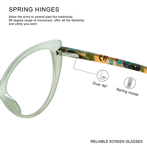 Image of ANDWOOD Blue Light Blocking Glasses Women Bluelight Blocker Computer Cateye Clear Cat Eye Eyeglasses Frame AR003