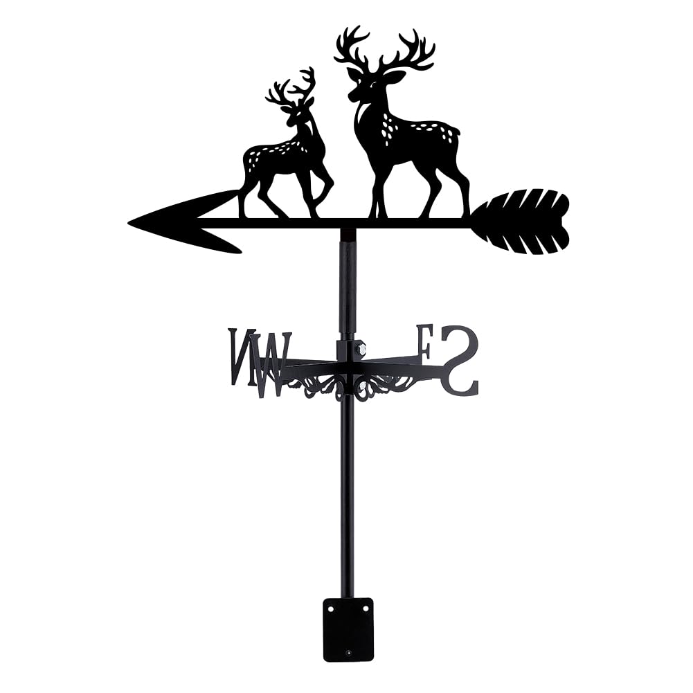 SUPERDANT Girouette de Jardin Exterieur en Cerf Sika Girouette en Cerf Sika Girouettes en Métal Outil de Mesure du Vent Décoratif pour Deco Jardin Exterieur de Direction du Vent
