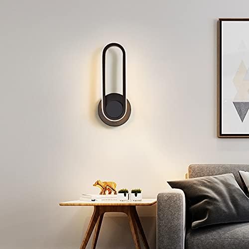Wall Lamp 330 Angle Adjustable Modern led Wall Lights for Bedroom Corridor Foyer Bedside Living Room Wall lamp fixtures (Color Temperature : Warm White Size : Black Color) (Cool White White Color)