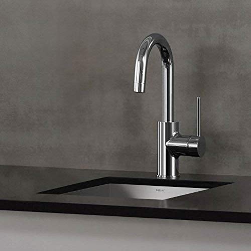 Image of KRAUS Spot Free Oletto Single Handle Kitchen Bar Faucet in All-Brite Stainless Steel Finish, KPF-2600SFS (Pack of 1)