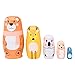 Toyvian 5 Strati Bambole Russe in Legno Orso Cervo Pecore Matryoshka Bambole per Animali Che Impilano Bambole Nidificate Giocattolo Giocattolo Educativo Montessori per Bambini Bomboniere