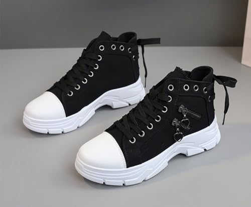 VV87 Women's Casual Canvas Air Cushion Sneakers High top Thick Sole Jogging Walking Shoes3