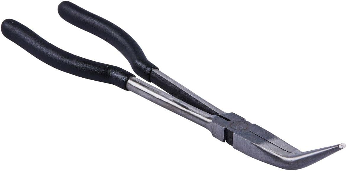 iSeventy9 11" Long 45 Degree Bent Nose Plier Straight Tip Mechanic Grip Tool - Black
