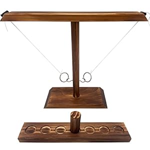 DIIQII Ring Toss Game, houten tafelblad haak ringwerpspel kinderen, premium party werpspel voor familie bar fun indoor…