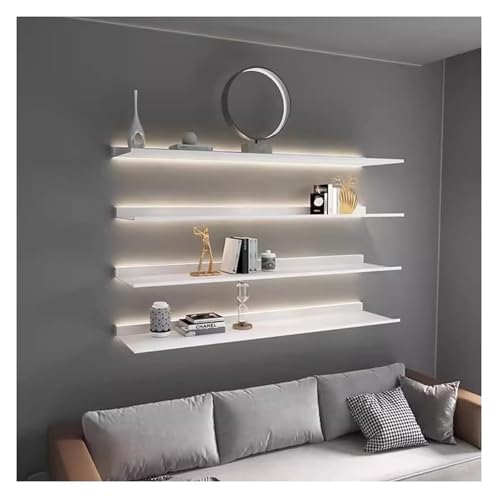 LJYKBFL Schwebende Wandregale mit LED-Licht, an der Wand montierte lichtemittierende Regale, Metall-Display-Bücherregal, Lagerregal für das Wohnzimmer, nur 1 Stück (weiß, 60 x 20 cm) LJYKBFL Schwebende Wandregale mit LED-Licht, an der Wand montierte lichtemittierende Regale, Metall-Display-Bücherregal, Lagerregal für das Wohnzimmer, nur 1 Stück (weiß, 60 x 20 cm)