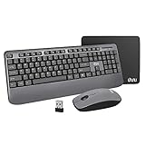 Wireless Keyboard and Mouse, UHURU 2.4GHz USB Full-Sized Keyboard and Mouse Combo, Wireless Keyboard...