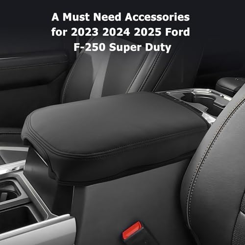 2025 2026 F 250 F 350 F 450 Super Duty Center Console Cover Compatible with 2023 2024 2025 2026 Ford F250 F350 F450 Super Duty Accessories F-250 F-350 F-450 Armrest Arm Rest Console Cover (Thin Black) by LUWU - Used condition - Image 7