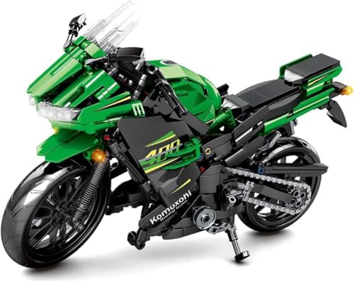 YILETKC Technik Motorrad Bausteine für Kawasaki Ninja 400 912 Teile Klemmbausteine Technik Supermotorrad Technik Rennen Motorrad Konstruktionsspielzeug Kompatibel mit Mainstream Marken