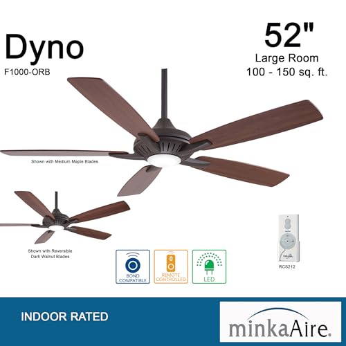 Minka-Aire F1000-ORB Dyno 52 Inch Indoor Ceiling Fan with Integrated LED 16W Dimmable Light in Oil Rubbed Bronze Finish thumbnail 8