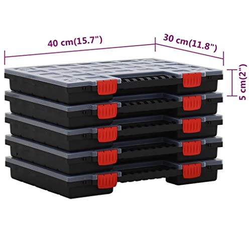 Boîtes d'accessoires plastique plat 40x30x5cm pour tiroir et armoire