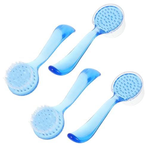 ibasenice 4 Piezas Cepillo de Limpieza Facial y Cerdas Suaves de Nylon Manual con Mango Ergonómico para Exfoliación y Prevención de Puntos Negros Color Aleatorio en Cuidado Diario