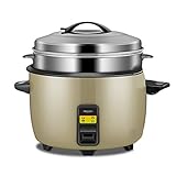 Olla arrocera de Gran Capacidad (8-30 L) con vaporera, para Uso doméstico, Comercial, de Estilo Antiguo, para 8-60 Personas, 220-240 V (10 L)