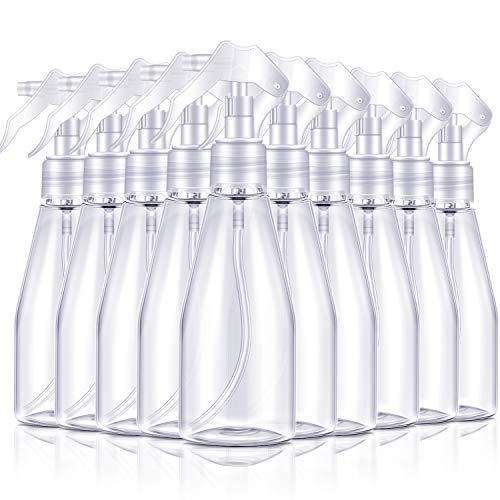8 Pieces Misting Spray Bottles 200ml/6.8oz Thick Plastic Trigger Sprayer Bottle Clear Empty Hair Sprayer for Travel, Cleaning, Gardening, Skin Care