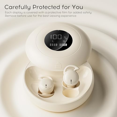 Image of Sleep Earbuds Bluetooth 6.0, Mini Invisible Silicone Sleep Earbuds for Side Sleepers, Noise Blocking Sleeping Headphones, Hidden Earbuds with LED Display for Small Ears, Sleep & Relax (Beige)