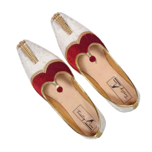 See full amazon price history chart for Embroidered Velvet Ethnic Mojaris, Mens Sherwani Jutti Traditional Ethnic Wedding Indian Shoes Gold Studded, Red and White, (White Maroon, UK Footwear Size System, Adult, Men, Numeric, Medium, 9) Embroidered Velvet Ethnic Mojaris, Mens Sherwani Jutti Traditional Ethnic Wedding Indian Shoes Gold Studded, Red and White, (White Maroon, UK Footwear Size System, Adult, Men, Numeric, Medium, 9) (B0DG95GY2R) Amazon Price History, Amazon Price Tracker