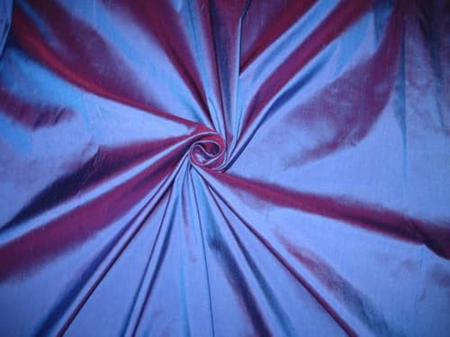 Tissu Dupioni en soie infroissable bleu rose vif pour tenue chic