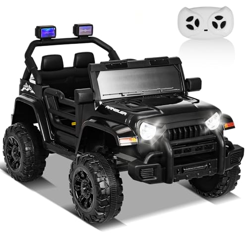 XVD 12V Kids Electric Ride on Car with Remote Control, Electric Off-Road Vehicle for Kids, Battery Powered Wheels Truck Car, with Double Open Doors,...