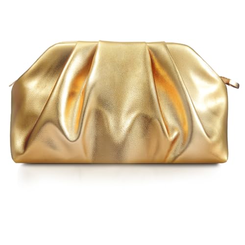 Clutch Purse for Women Soft Pleated PU Wedding Clutch, Elegant