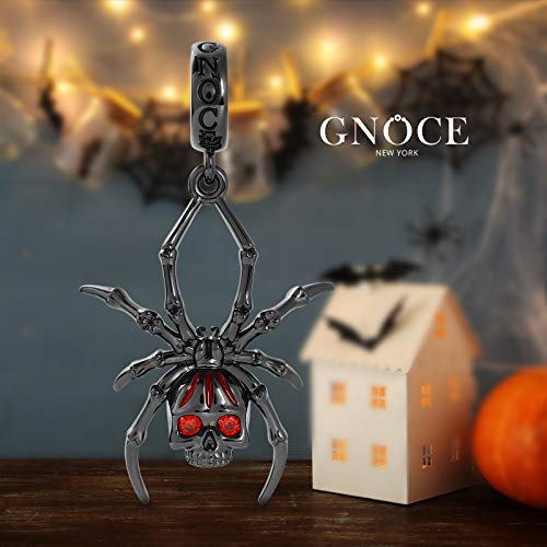 Image of GNOCE Skull Charm Bead Silver Pendant Dangle Charms fit Bracelet /Necklace Jewelry Gift for Women Men
