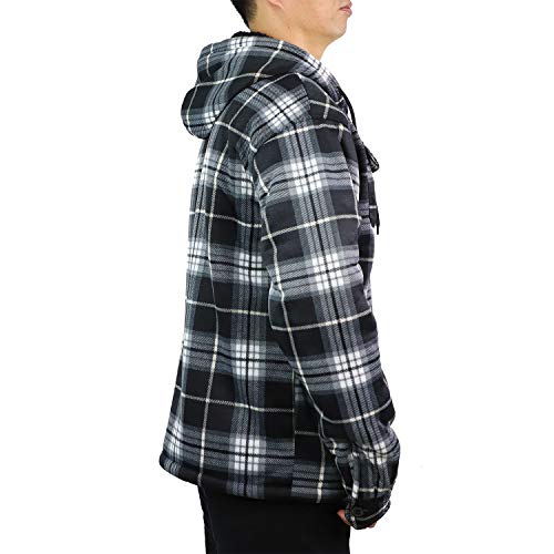 Image of Yasumond Hoodies for Men Zipper Fleece Sweatshirt Heavy Sherpa Lined Hooded Warm Winter Coats Big Tall