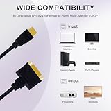 HDMI to DVI Cable, Adapter Cable Bi-Directional, Female DVI Dual Link to Male HDMI, Cable Converter Supports Monitor, PC, TV, Projector, 1080p Full HD 60Hz, Compatible With Nintendo Switch, DVD - Image 3