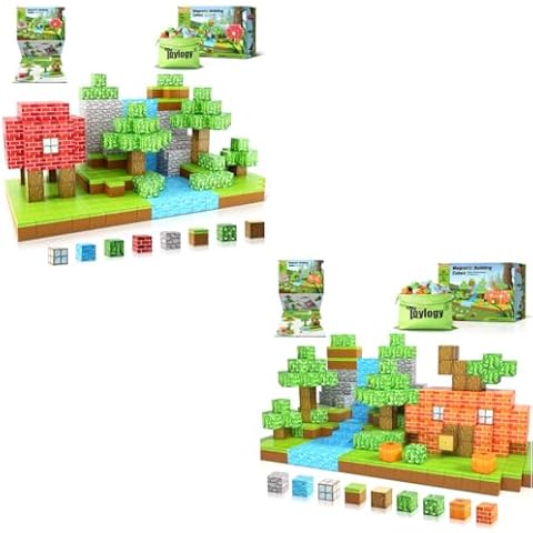 111PCS Magnetic Blocks-Build Mine Magnet World Set for Boys & Girls, Magnetic Toys for Boys & Girls Age 3-4 4-5 6-8 Toddlers Gifts for 3+ Years Old Girls Boys Cover
