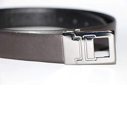 CINTO MASCULINO DUPLA FACE COURO FASOLO X020 CAFÉ PRETO