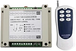 AC220V 6CH 10A RF Wireless Remote Control Switch System Transmitter+Receiver,315/433 MHZ/lamp/Window/Garage Doors