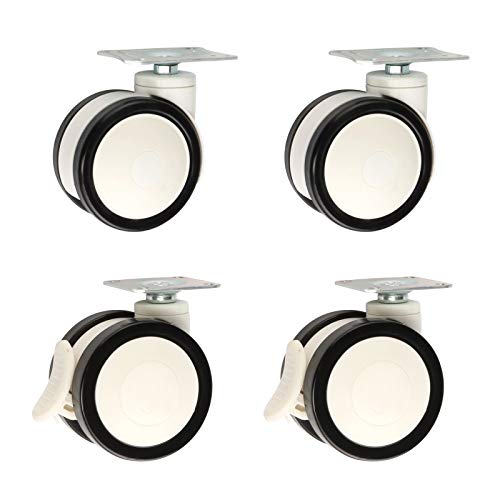 Ruote girevoli Ruote girevoli per mobili con rotelle girevoli in poliuretano per impieghi gravosi a doppia ruota, rotelle di ricambio, per apparecchiature mediche, apparecchiature di bellezz