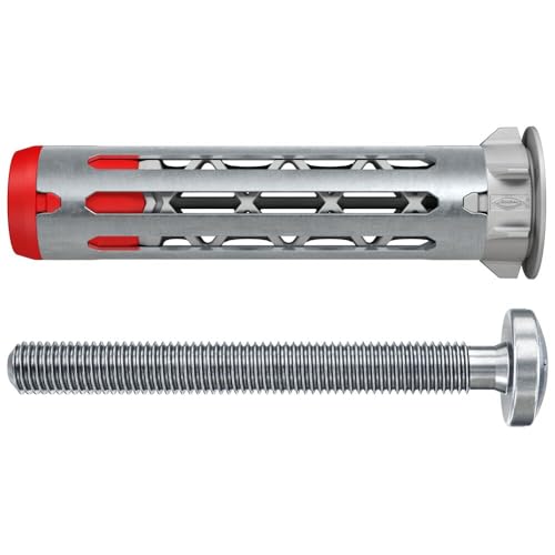 fischer 572911 DuoHM Hohlraumdübel, 4 x 55 S PZ mit metrischer Flachkopfschraube und PZ-Antrieb zur Befestigung von TV-Halterungen, Leuchten, Wandregalen etc. in Plattenbaustoffen (4 Stück)