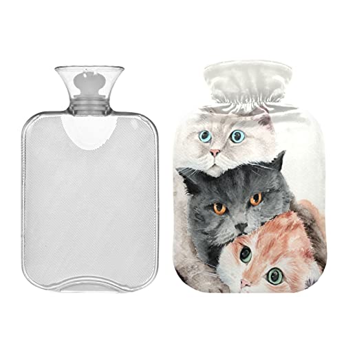 alaza 湯たんぽ 注水式 エコ湯たんぽ 猫柄　アニメ　可愛い 