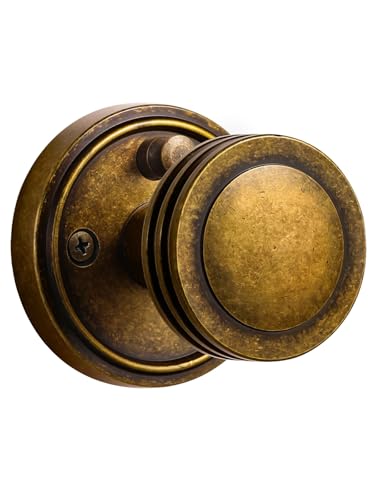 SORWDUERM 2 Pack Antique Brass Bronze Door Knob Interior Privacy