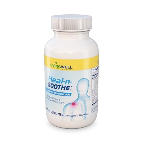 HEAL-N-SOOTHE Proteolytic Enzymes - Natural Joint Support Supplement - Unique Blend of Bromelain, Papain, Boswellia, and Turmeric - 60 Count