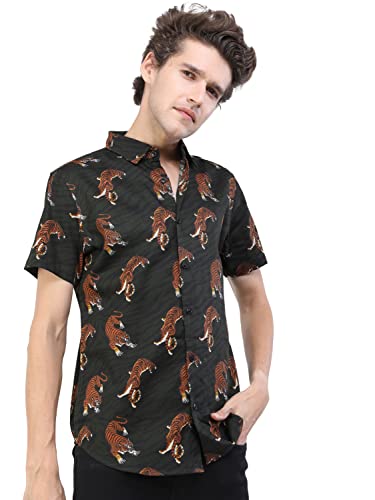 Image of KETCH Men Slim Fit Printed Half Sleeve Shirt