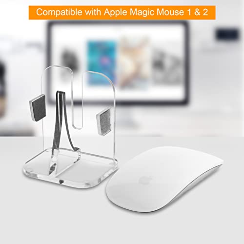 Soporte vertical para Apple Magic Mouse 1/2, base de carga y almacenamiento acrílica 2