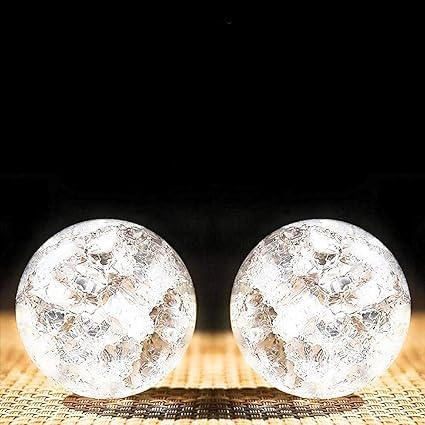 House of Astro Ice Cracked Crystal Glass Fountain Ball, Clear (Pack of 2) (5 cm) (Crystal, Clear)-image-45