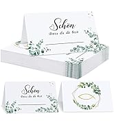 Wentsent Tischkarten 50 Stück|Schön Dass Du Da Bist Eukalyptus mit Fisch Platzkarten |Vintage Nam...