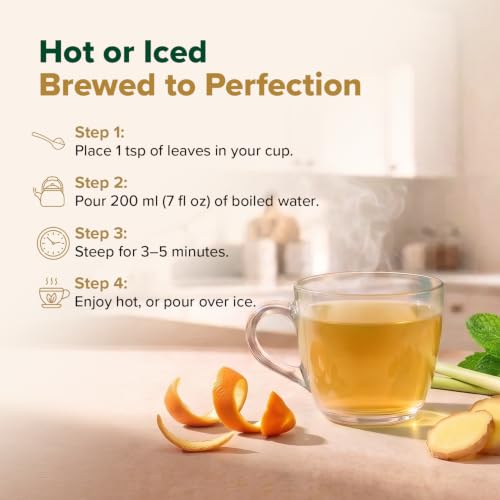 Image of VAHDAM Turmeric Citrus Ginger Tea(3.53 oz| 50 Cups)Caffeine Free Herbal Tea