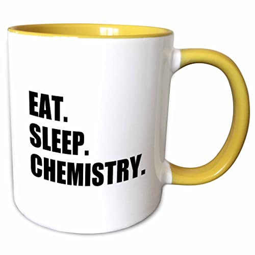 3dRose Eat Sleep Chemistry - passionate 15oz Two-Tone Yellow Mug
