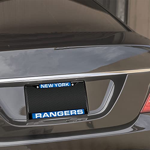 Ricepod NHL New York Rangers Black Black Laser Cut Chrome Frame 12" x 6" 12" x 6" Black Laser Cut Chrome Frame - Car/Truck/SUV Automobile Accessory - Image 3