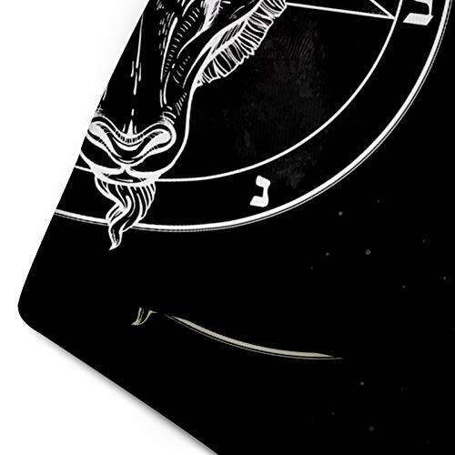 Emvency Throw Pillow Cover Pentagram With Demon Baphomet Satanic Goat Head Binary Symbol Tattoo Retro Music Summer For Biker Black Decorative Pillow Case Home Decor Square 18X18 Inches Pillowcase #TOP3