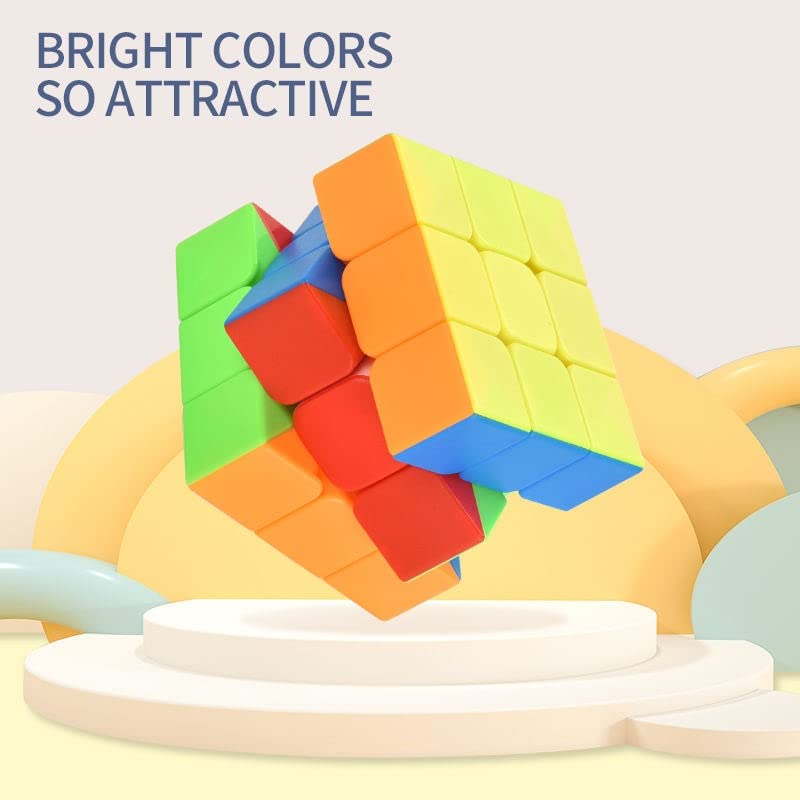 Image of Magic Cube - Smoothly Stickerless High Speed 3x3x3 for Kids, Speedy Stress Buster Brainstorming Puzzle Game, Mind Games for 14 Years and Up, Multi